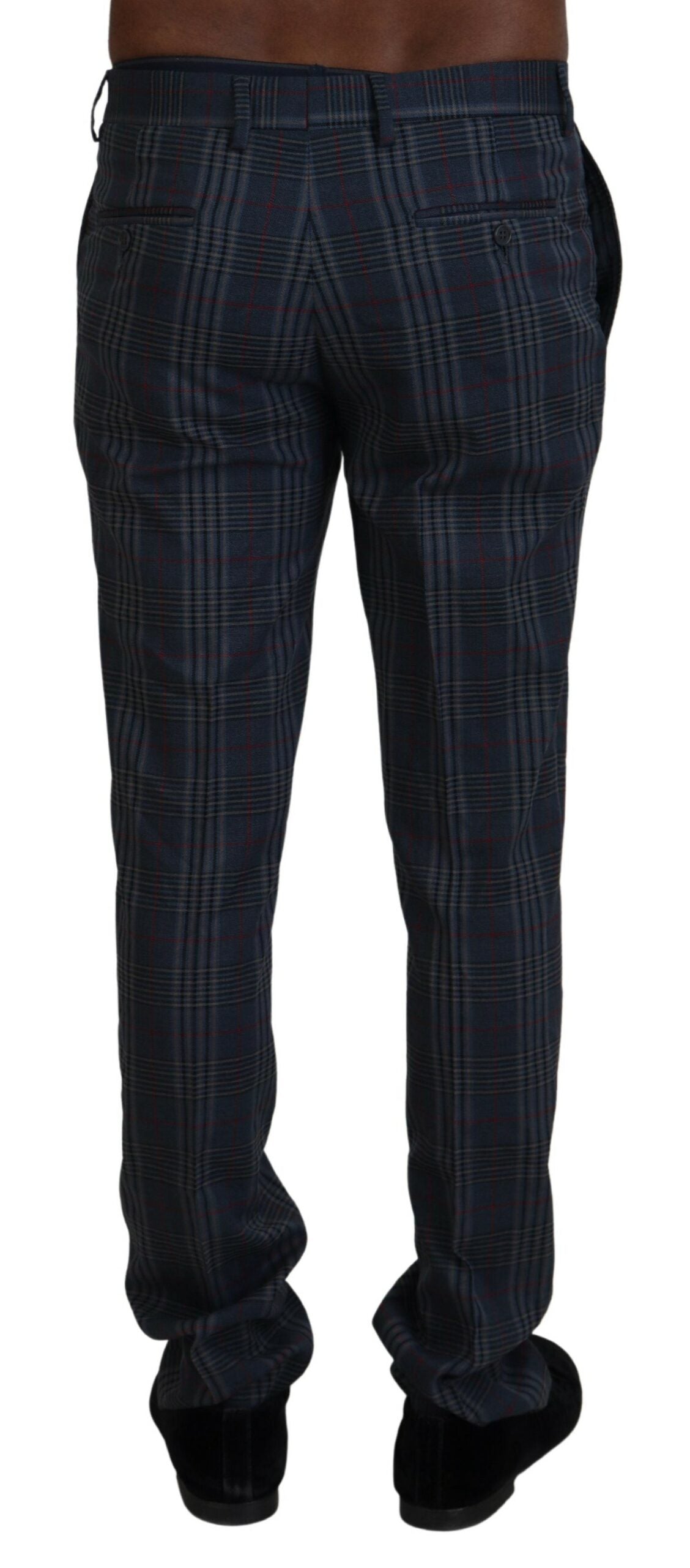 BENCIVENGA Gray Pure Wool Men Checkered Pants - Eljoys Fashion 