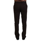 BENCIVENGA Brown Cotton Tapered Formal Men Pants