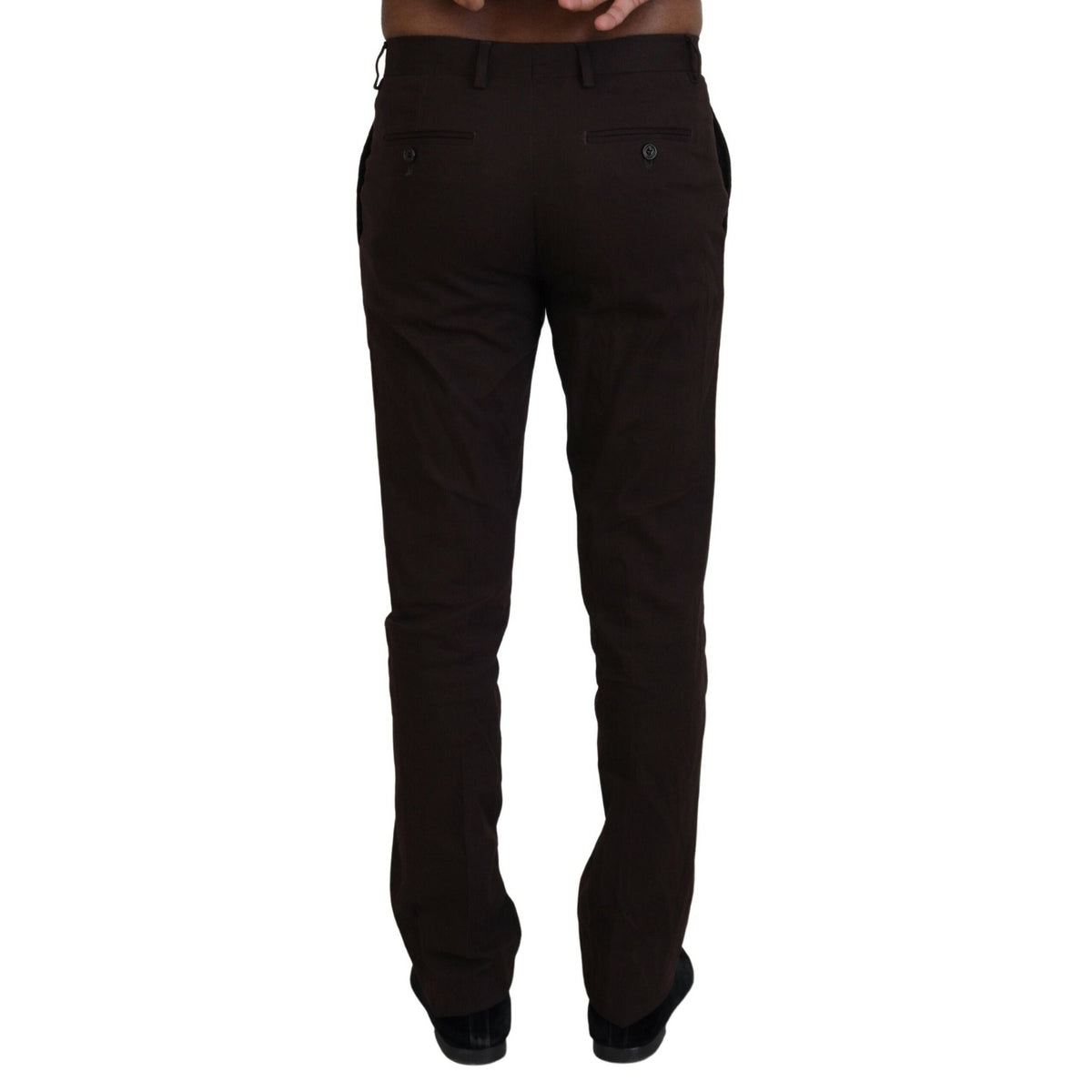 BENCIVENGA Brown Cotton Tapered Formal Men Pants