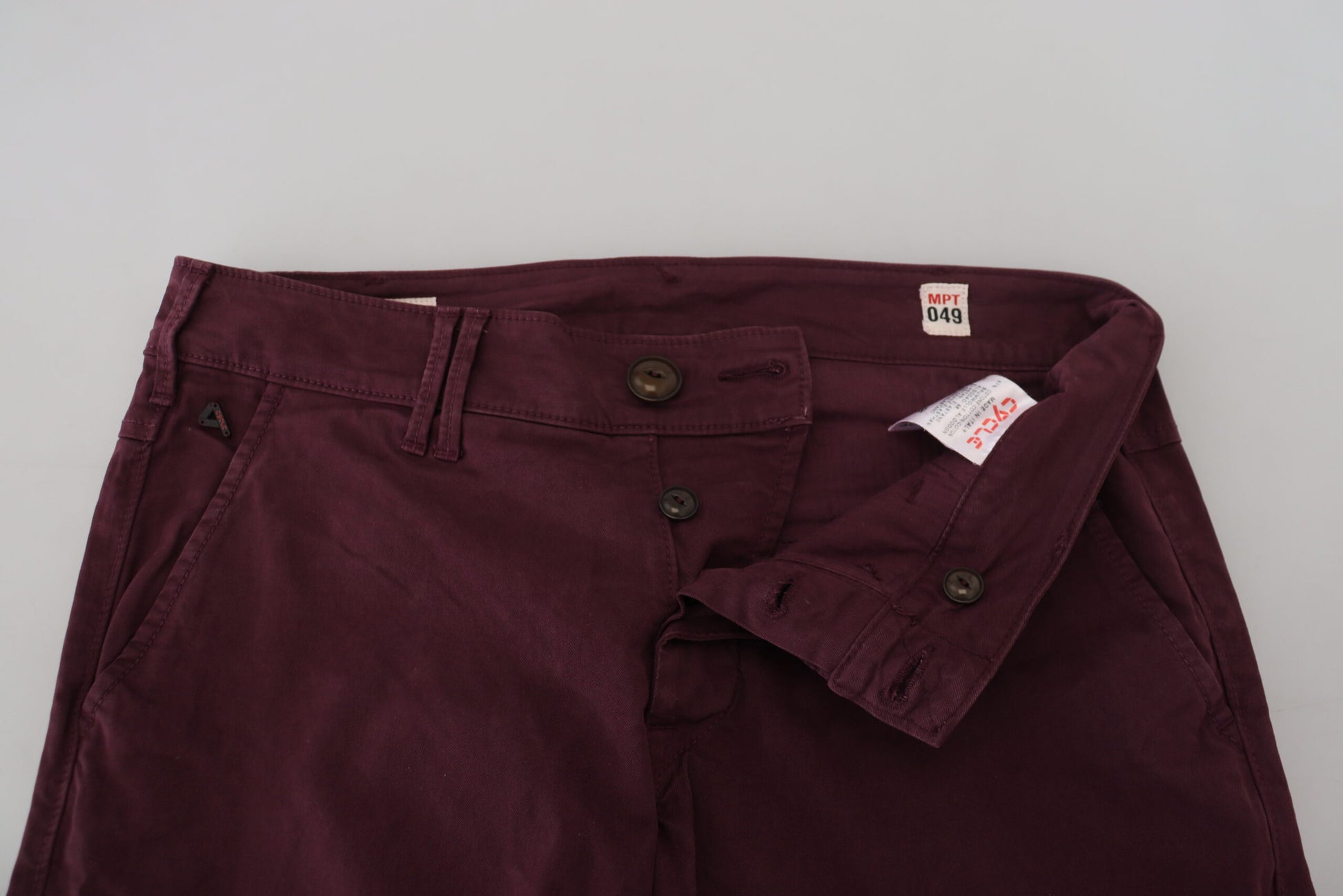 CYCLE Maroon Cotton Stretch Skinny Casual Men Pants CYCLE