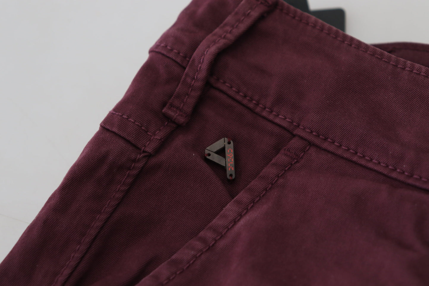 CYCLE Maroon Cotton Stretch Skinny Casual Men Pants CYCLE