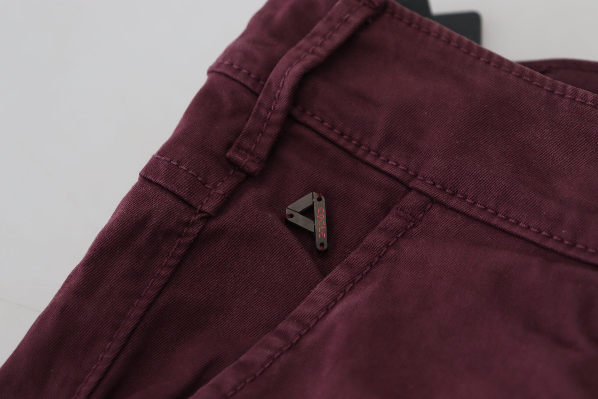 CYCLE Maroon Cotton Stretch Skinny Casual Men Pants CYCLE