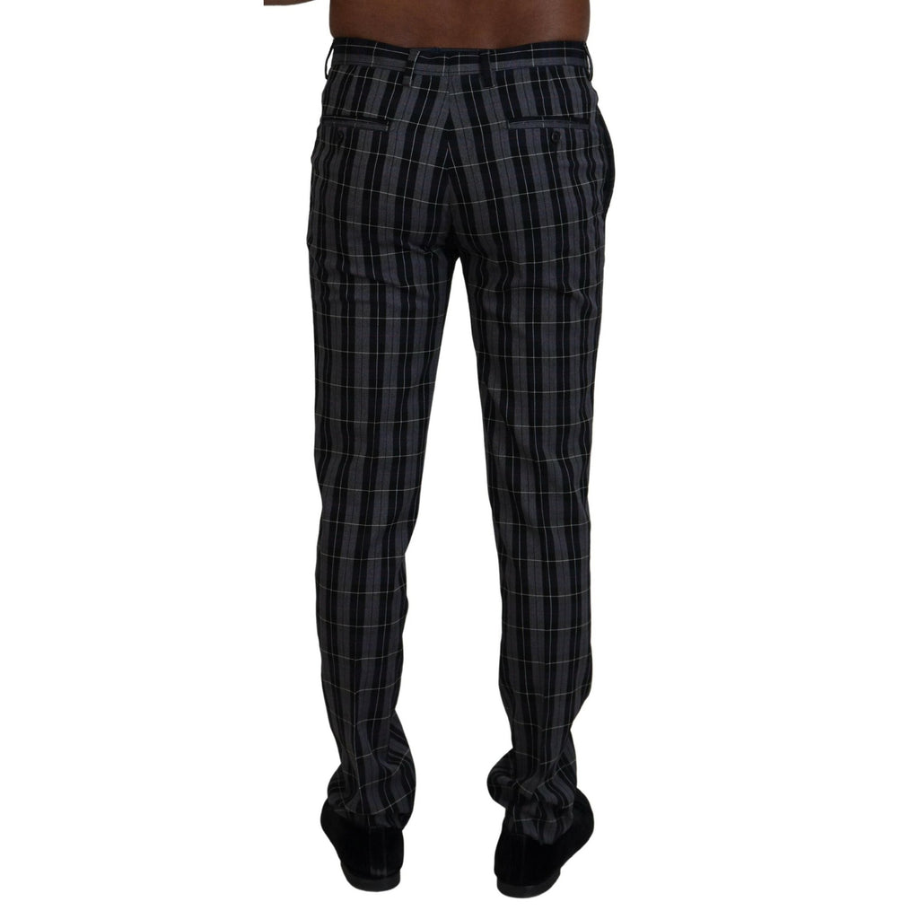 BENCIVENGA Gray Checkered Slim Fit Men Pants