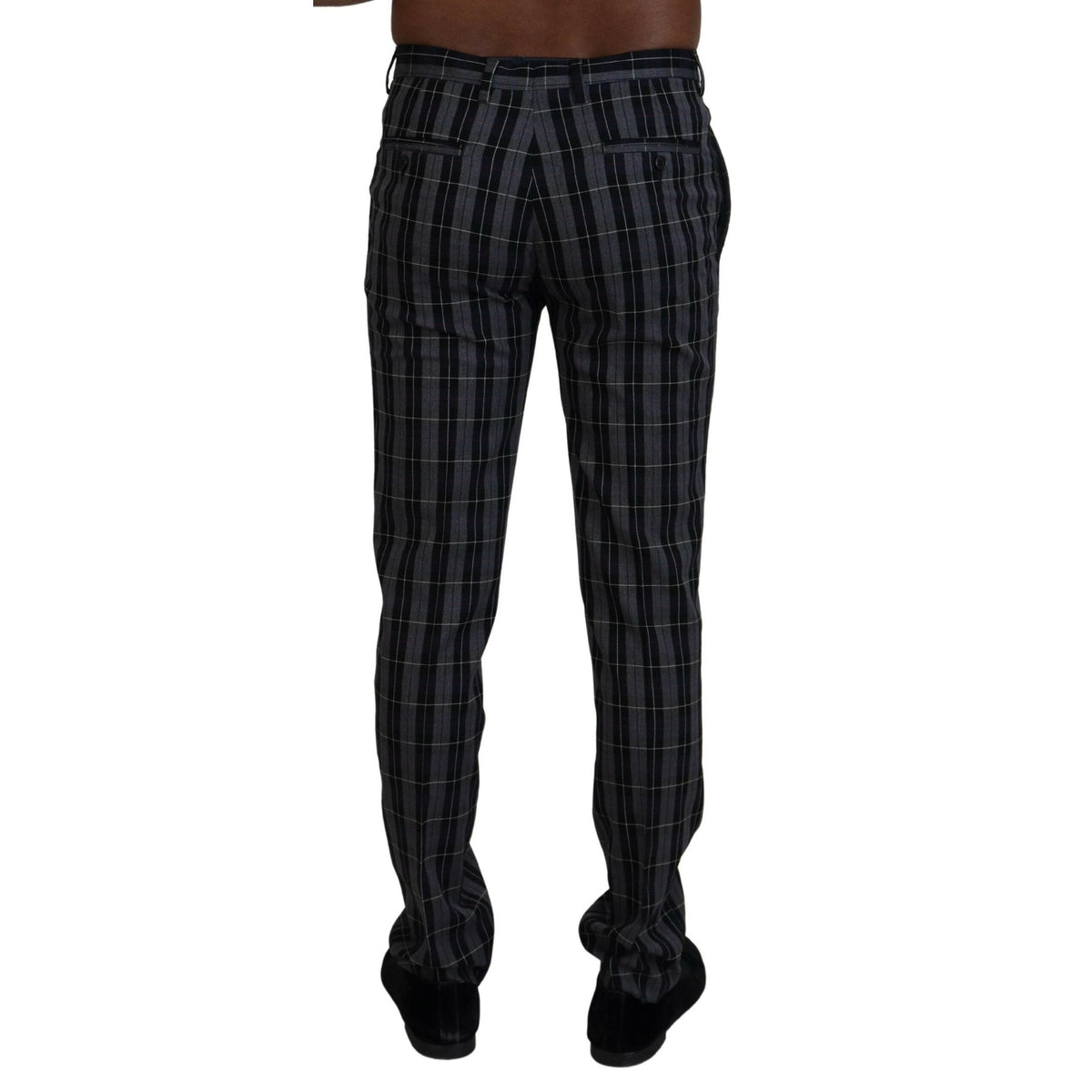 BENCIVENGA Gray Checkered Slim Fit Men Pants