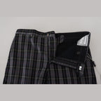 BENCIVENGA Gray Checkered Slim Fit Men Pants