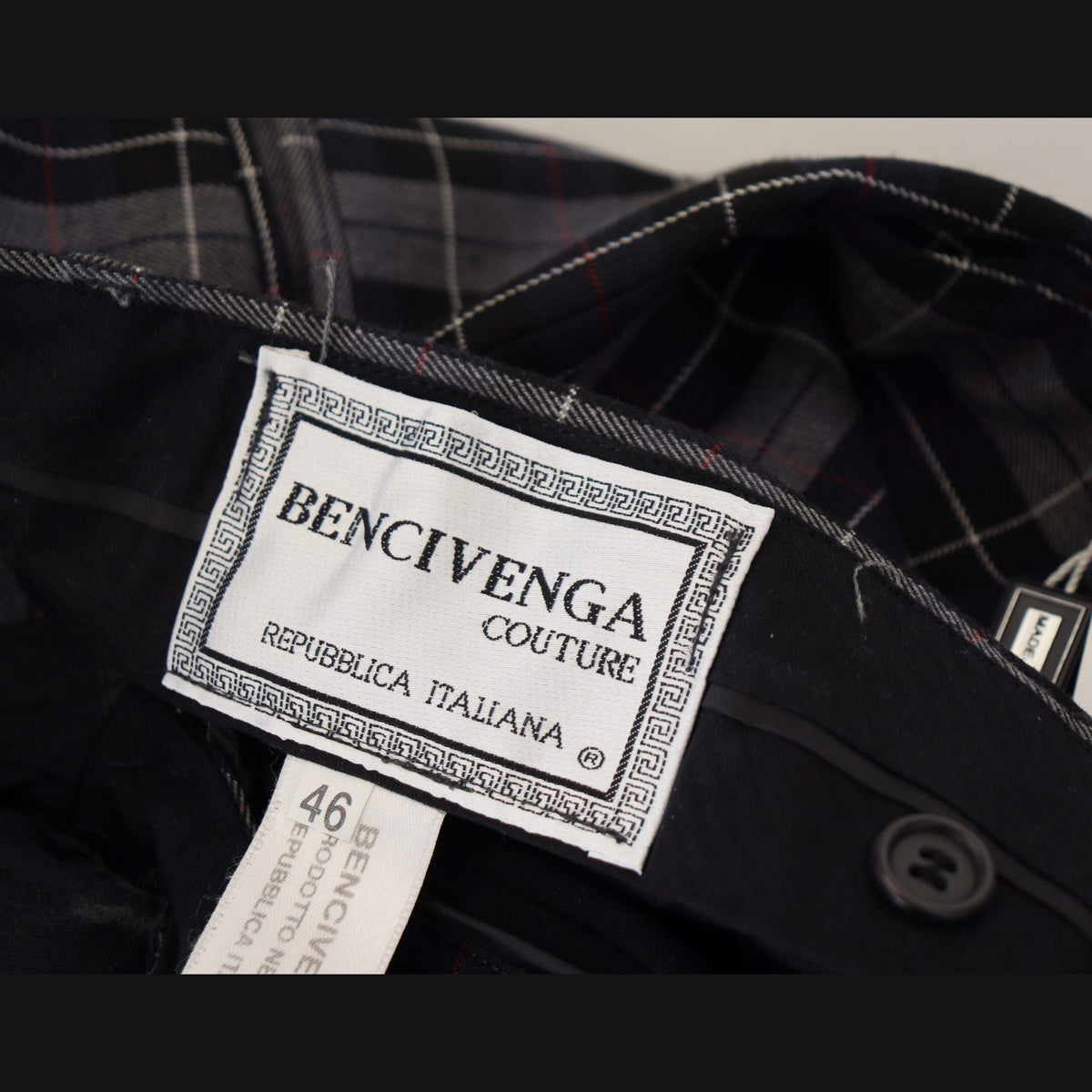 BENCIVENGA Gray Checkered Slim Fit Men Pants