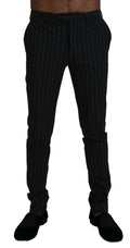 BENCIVENGA Black Stripes Viscose Dress Pants BENCIVENGA