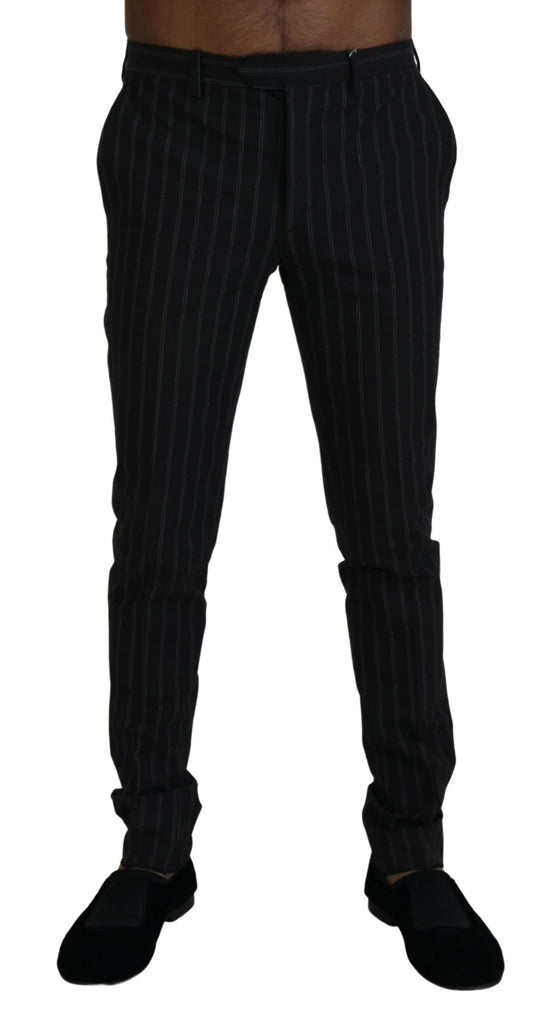 BENCIVENGA Black Stripes Viscose Dress Pants BENCIVENGA