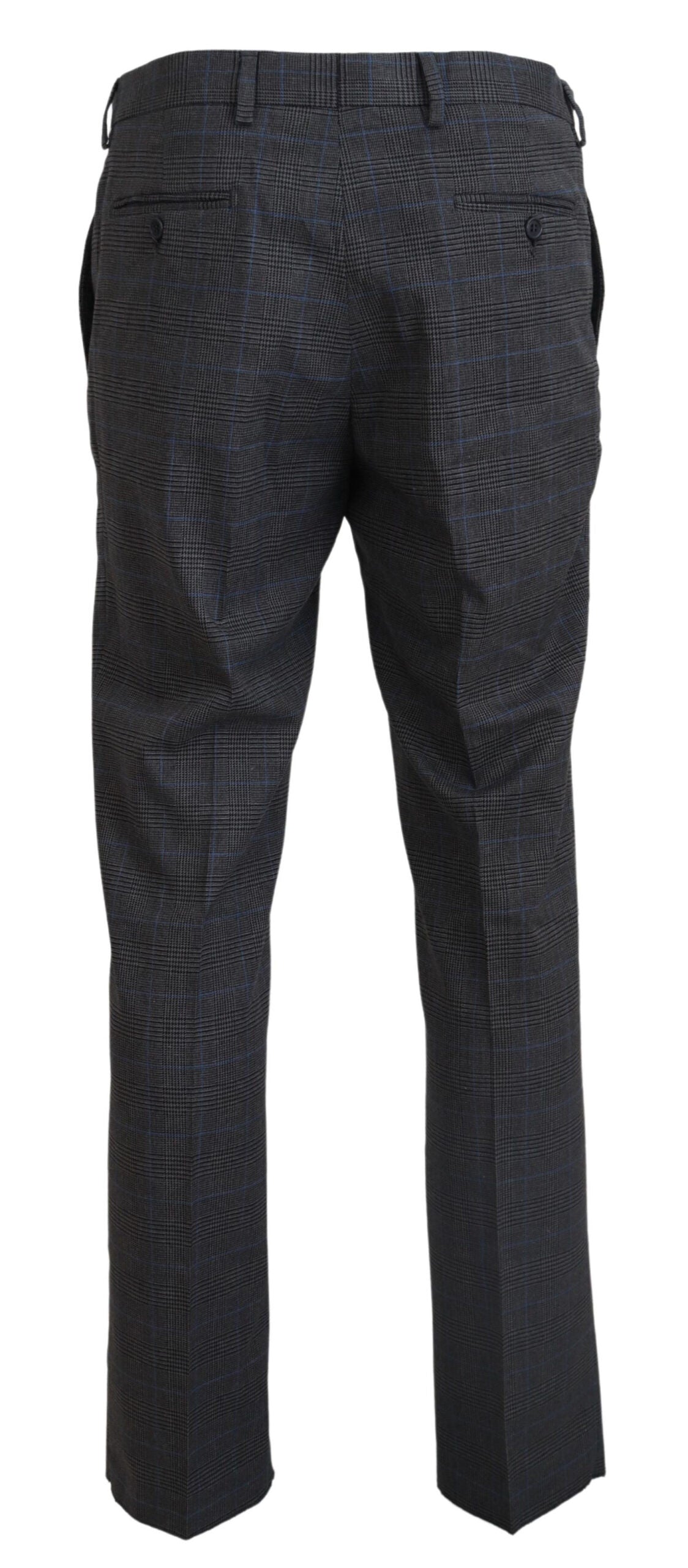 BENCIVENGA Gray Checkered Wool Dress Formal Pants BENCIVENGA