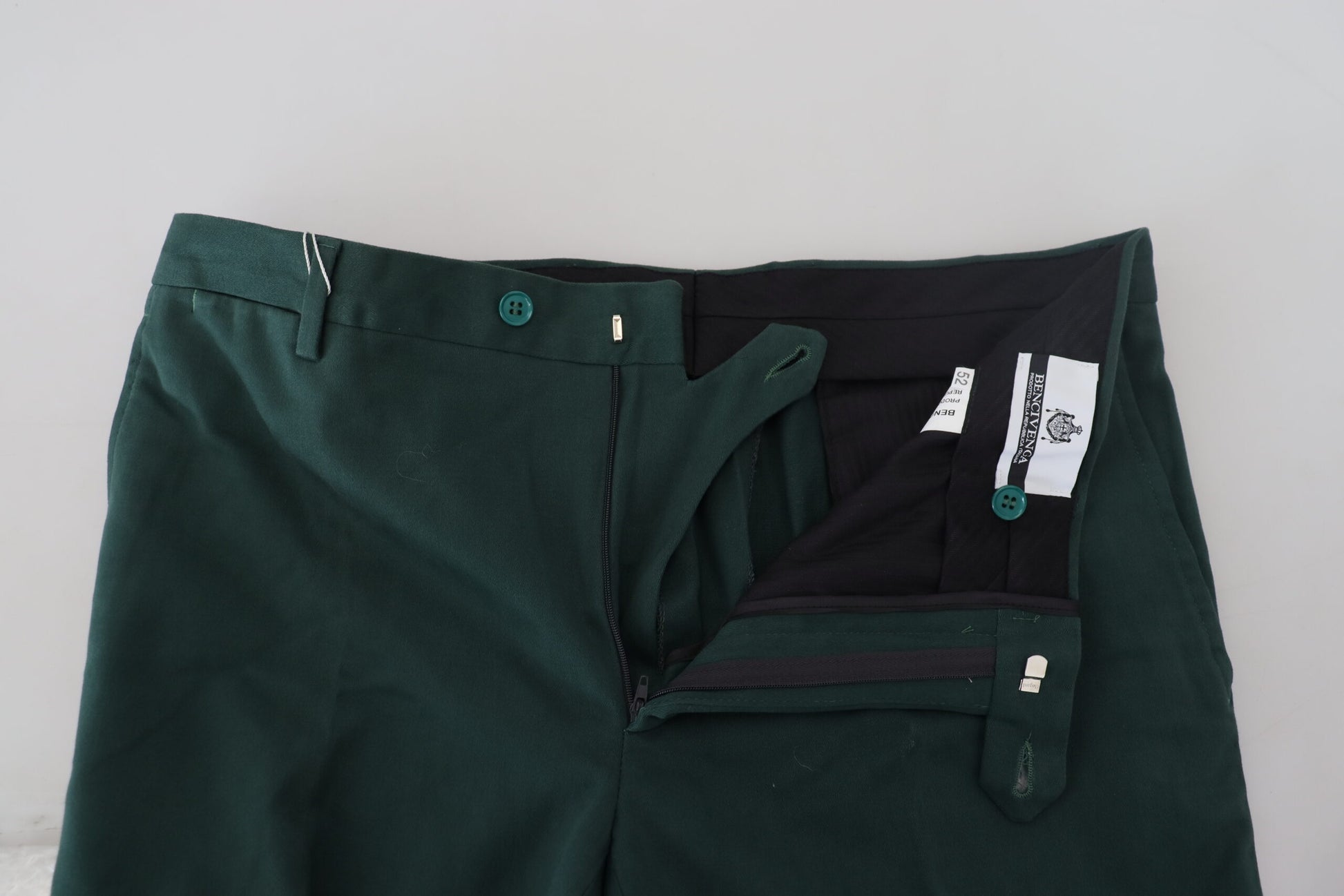 BENCIVENGA Dark Green Cotton Skinny Men Pants BENCIVENGA