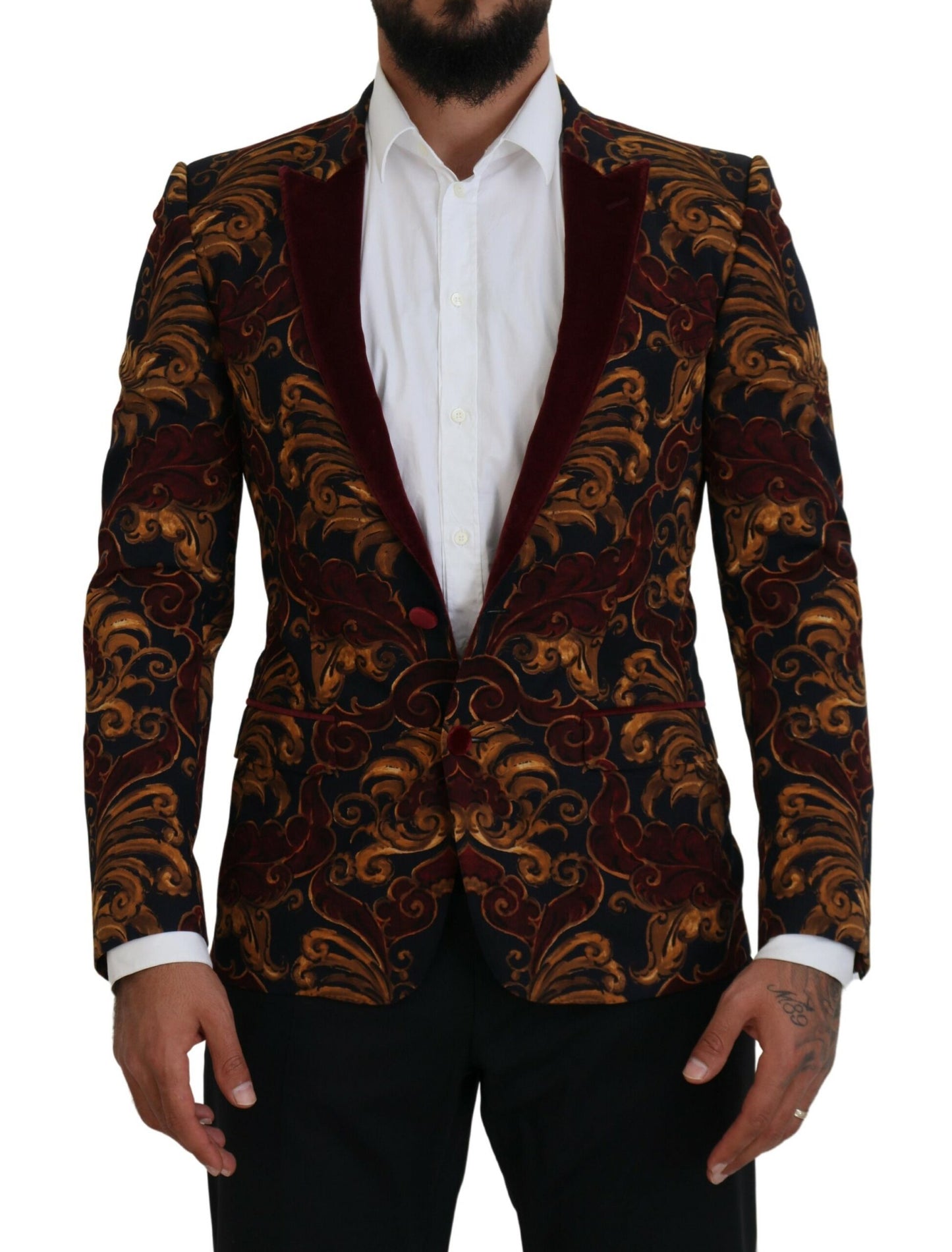 Dolce & Gabbana Multicolor Floral Single Breasted Martini Blazer Dolce & Gabbana