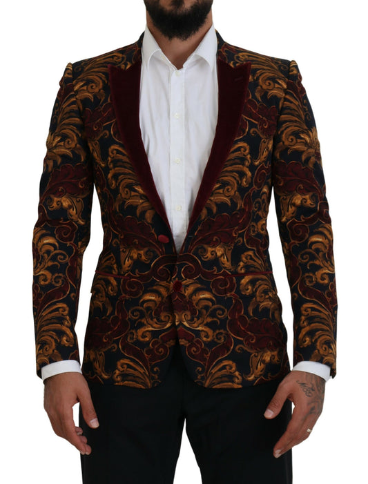 Dolce & Gabbana Multicolor Floral Single Breasted Martini Blazer Dolce & Gabbana