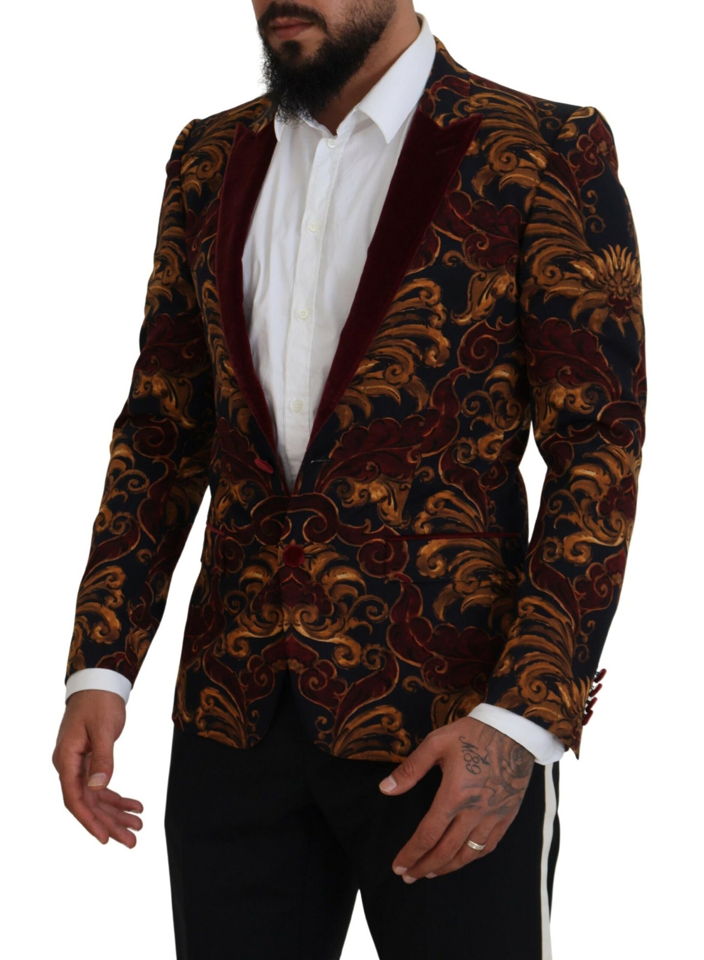 Dolce & Gabbana Multicolor Floral Single Breasted Martini Blazer Dolce & Gabbana