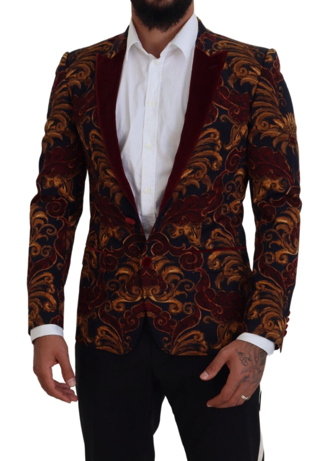 Dolce & Gabbana Multicolor Floral Single Breasted Martini Blazer Dolce & Gabbana