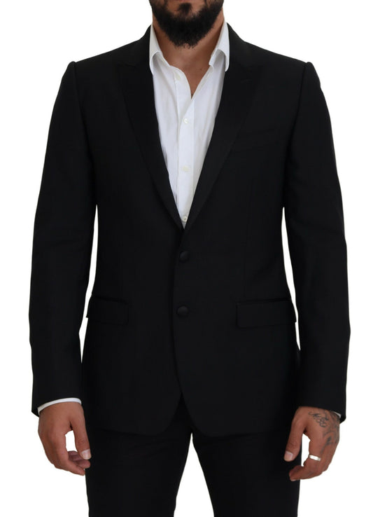 Dolce & Gabbana Black Slim Fit Formal Martini Blazer Dolce & Gabbana
