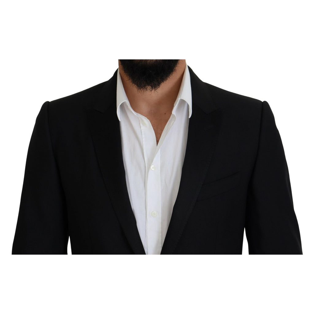Dolce & Gabbana Black Slim Fit Formal Martini Blazer