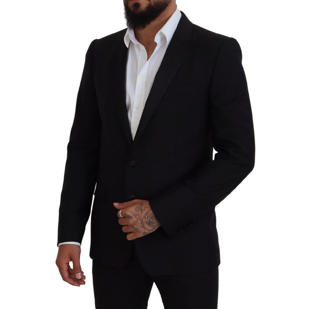 Dolce & Gabbana Black Slim Fit Formal Martini Blazer
