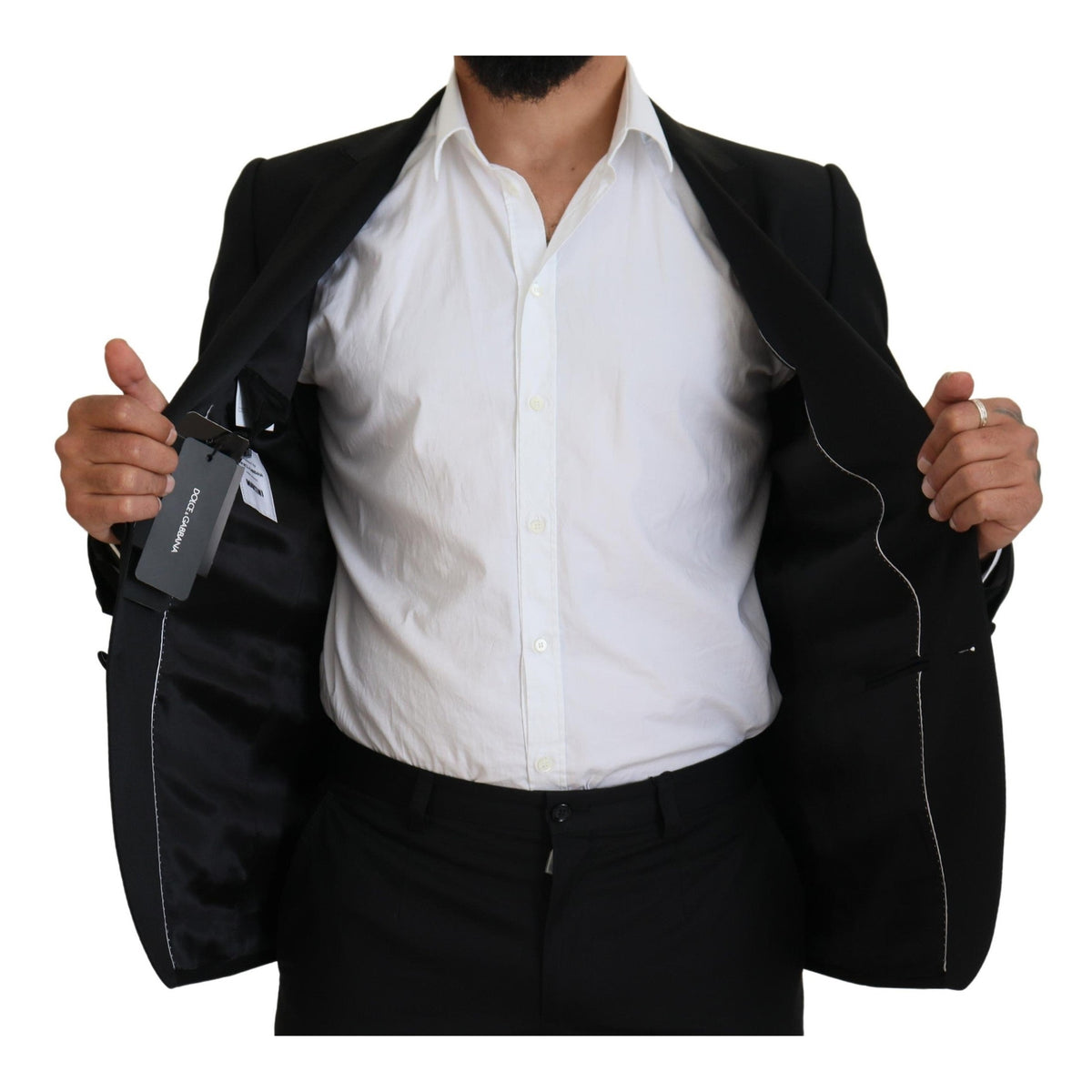Dolce & Gabbana Black Slim Fit Formal Martini Blazer