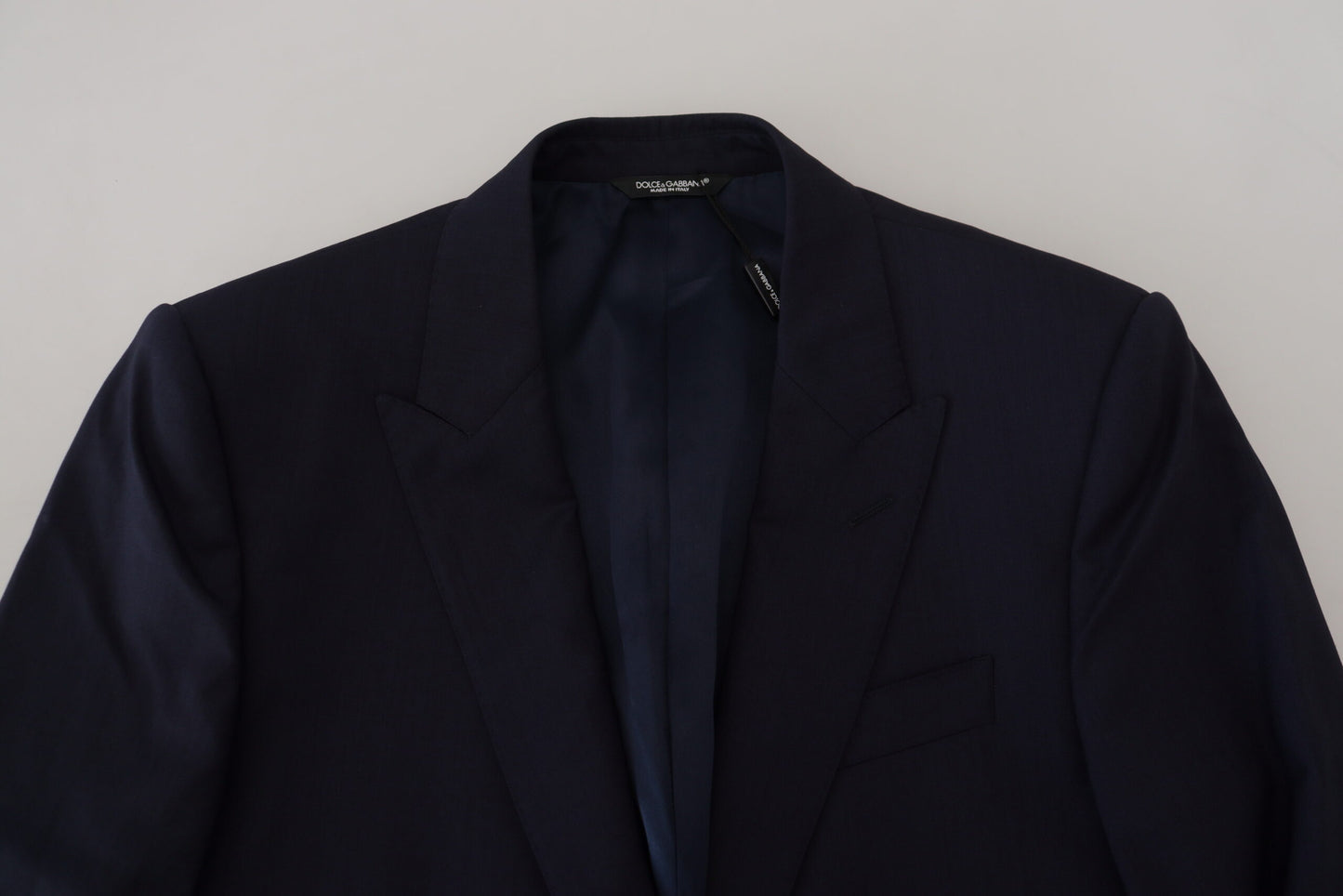 Dolce & Gabbana Blue Wool Slim Fit Formal Coat Blazer Dolce & Gabbana