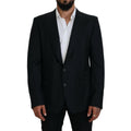 Dolce & Gabbana Dark Blue Wool Formal Sicilia Blazer