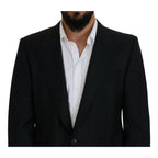 Dolce & Gabbana Dark Blue Wool Formal Sicilia Blazer