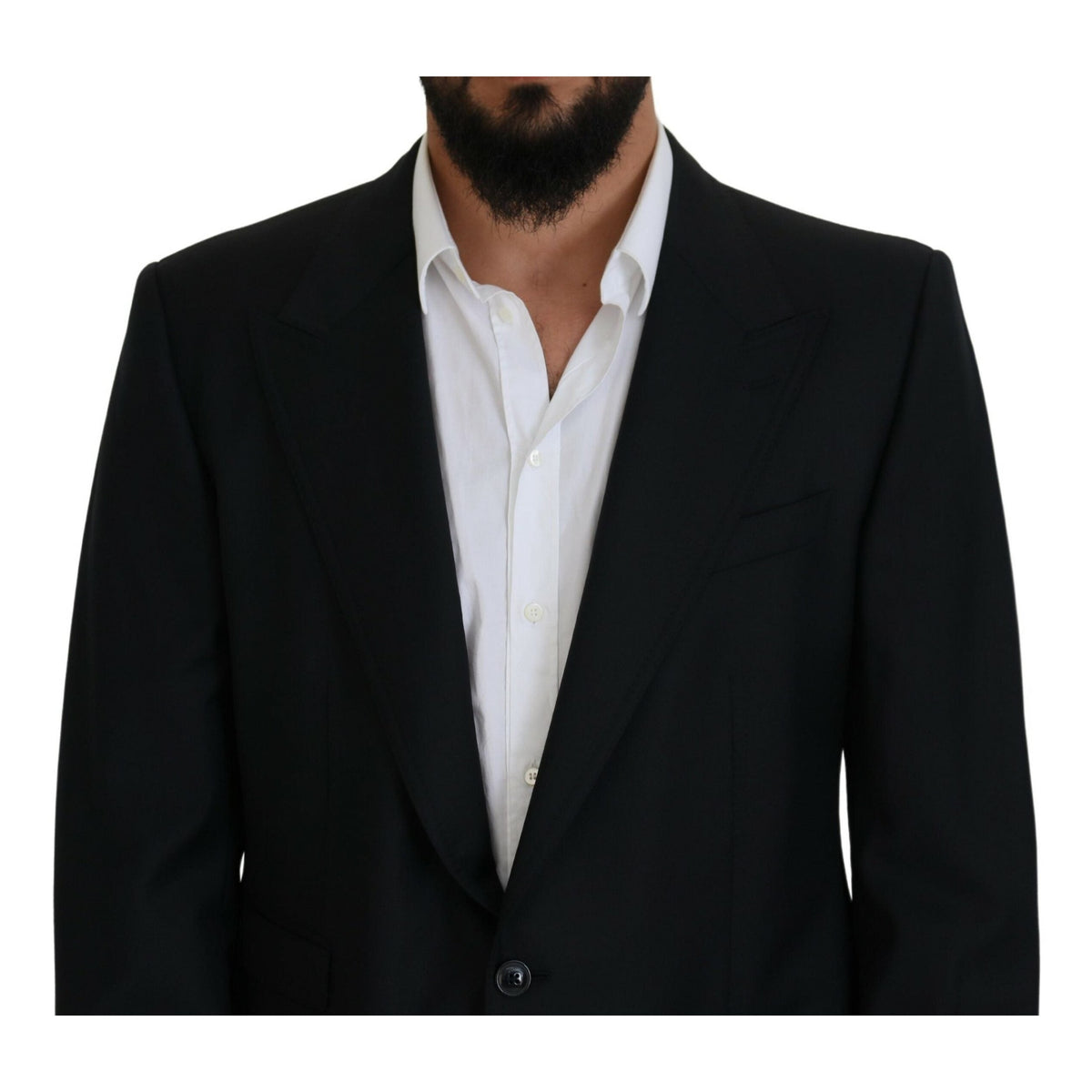 Dolce & Gabbana Dark Blue Wool Formal Sicilia Blazer