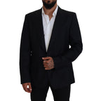 Dolce & Gabbana Dark Blue Wool Formal Sicilia Blazer