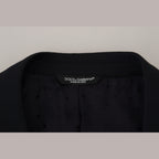 Dolce & Gabbana Dark Blue Wool Formal Sicilia Blazer