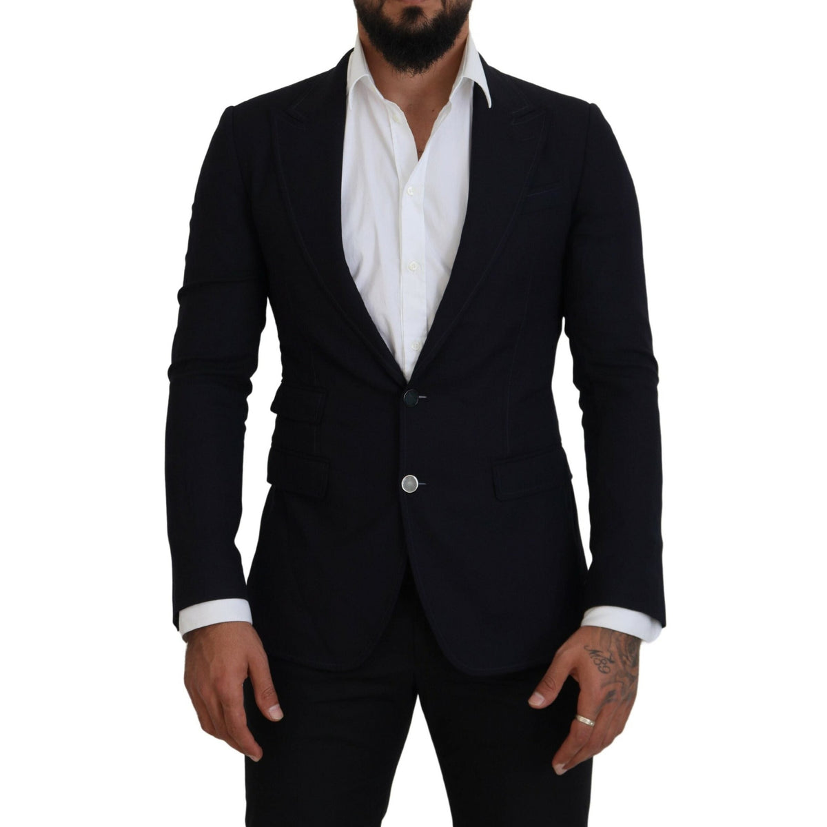 Dolce & Gabbana Blue Wool Formal Taormina Blazer