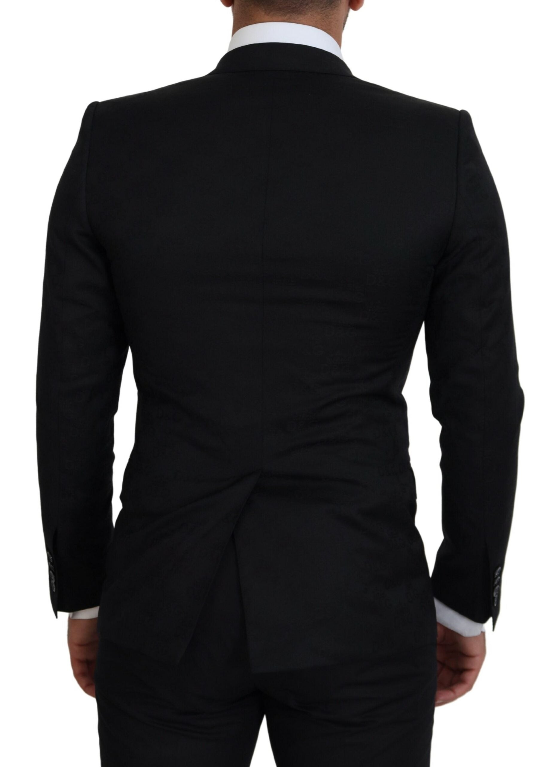 Dolce & Gabbana Black Wool Formal Coat Martini Blazer Dolce & Gabbana