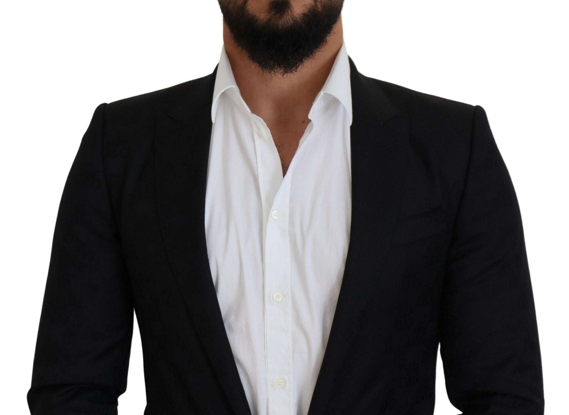 Dolce & Gabbana Black Wool Formal Coat Martini Blazer Dolce & Gabbana