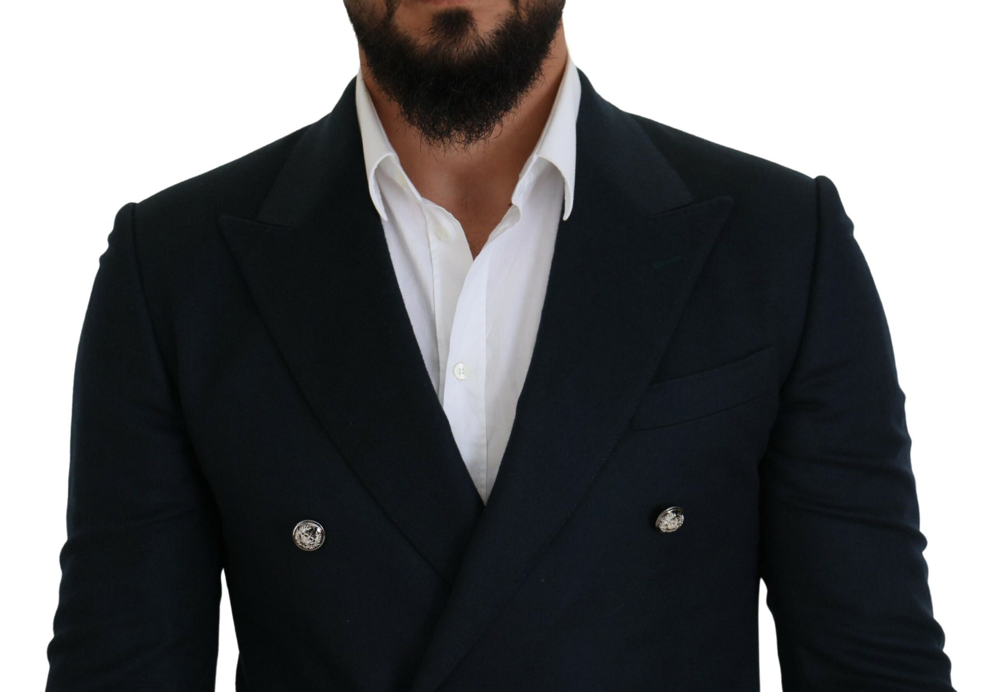 Dolce & Gabbana Blue Double Breasted Formal Coat Blazer Dolce & Gabbana
