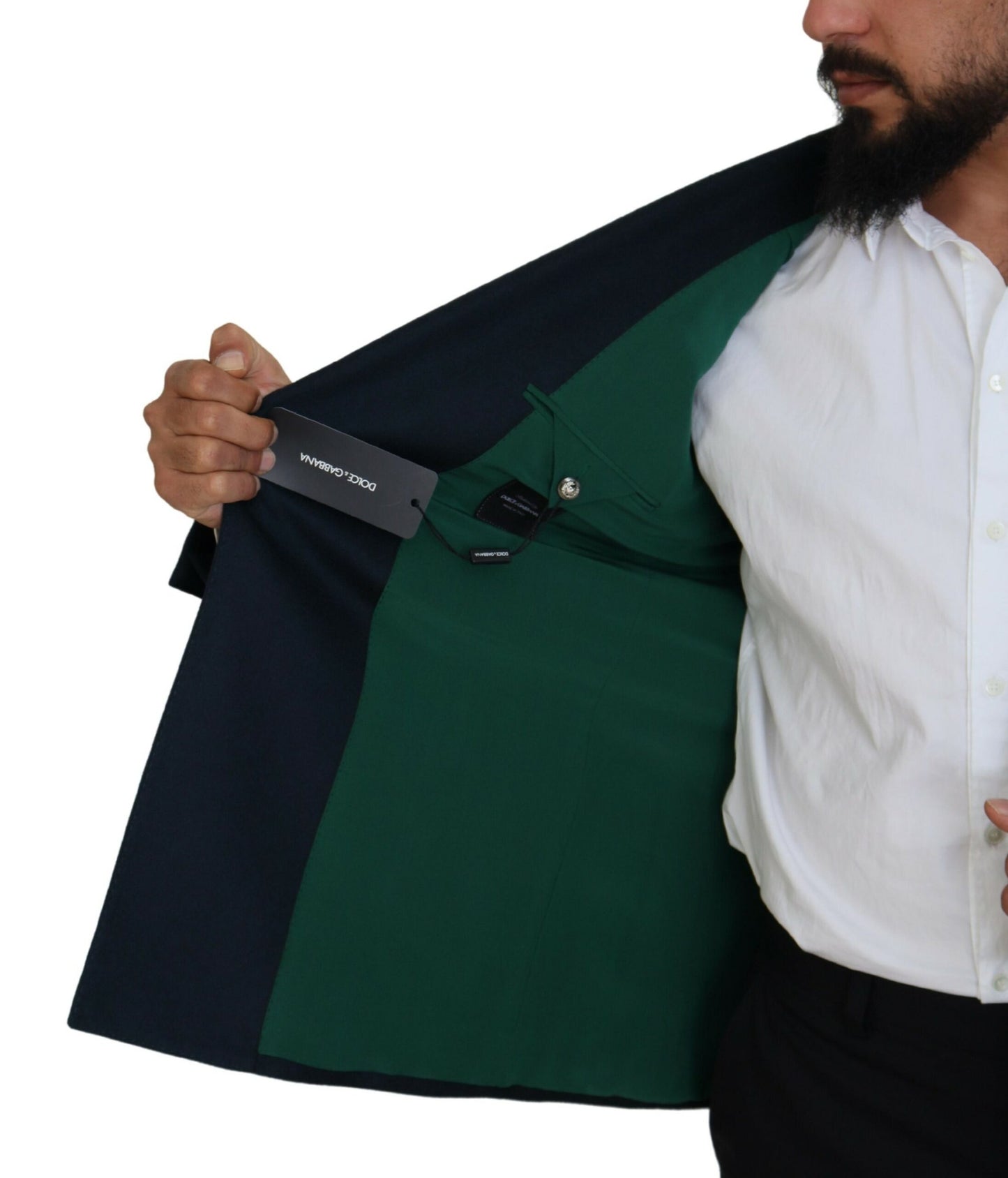 Dolce & Gabbana Blue Double Breasted Formal Coat Blazer Dolce & Gabbana