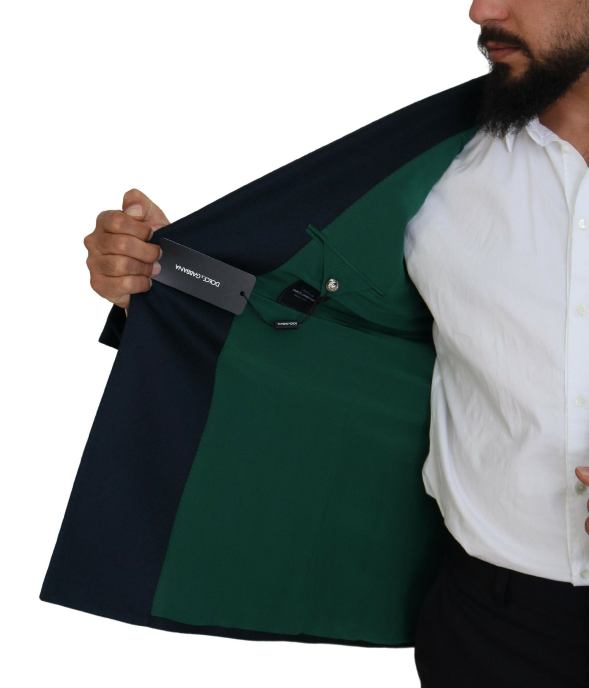 Dolce & Gabbana Blue Double Breasted Formal Coat Blazer Dolce & Gabbana