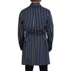 Dolce & Gabbana Black Blue Martini Printed Lining Robe