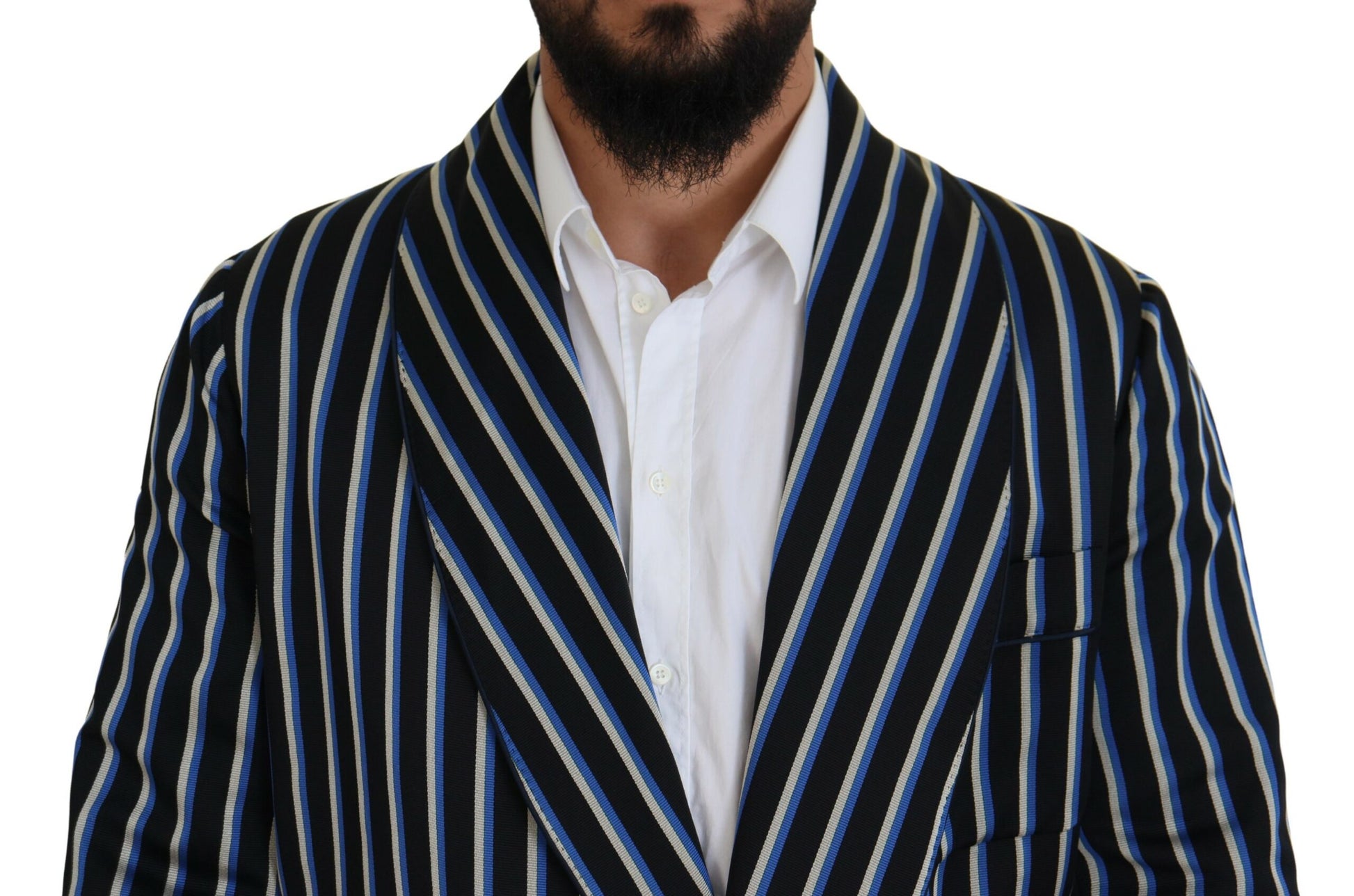 Dolce & Gabbana Black Blue Martini Printed Lining Robe Dolce & Gabbana