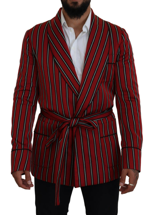 Dolce & Gabbana Red Striped Martini Printed Lining Robe Dolce & Gabbana