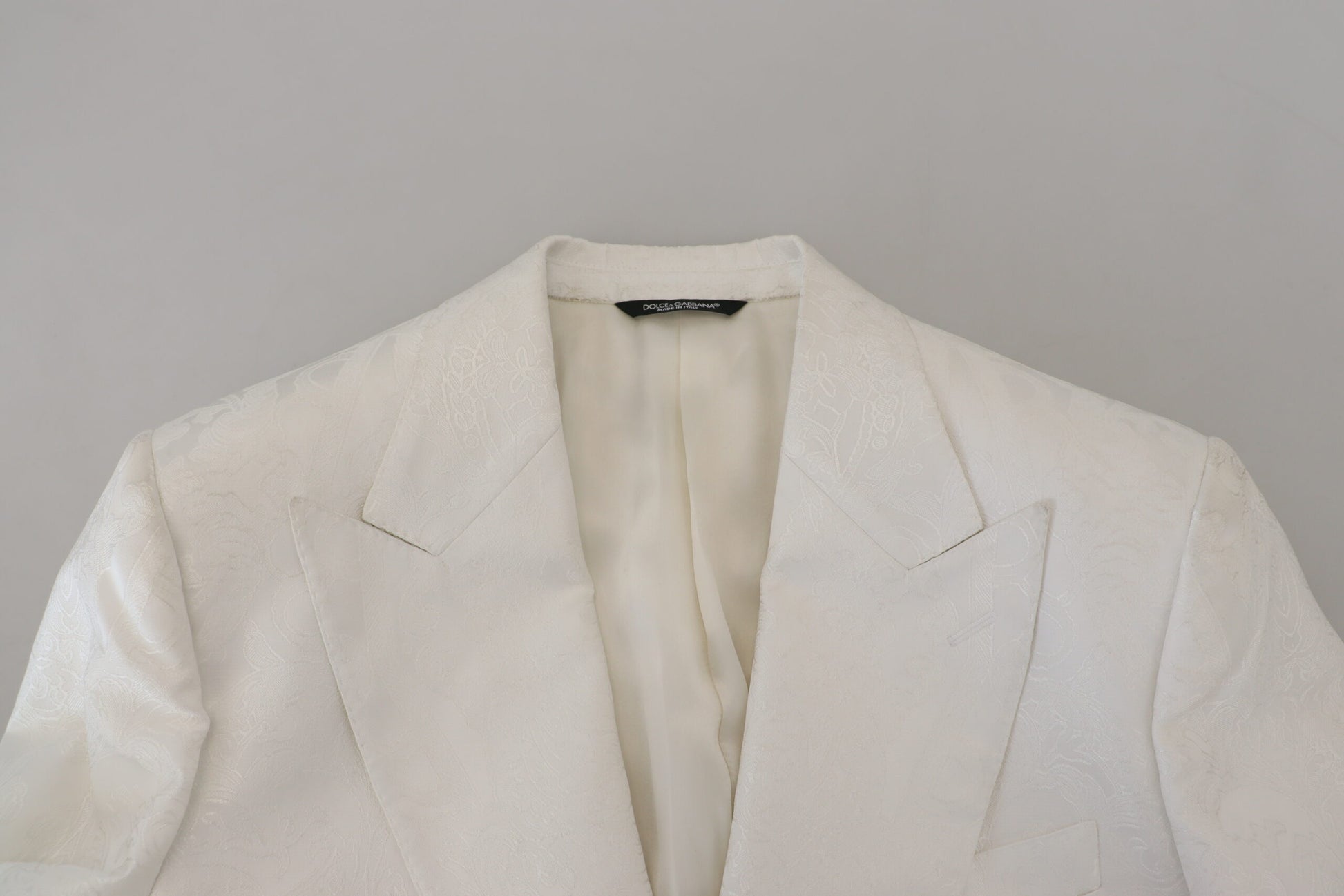 Dolce & Gabbana White Floral Brocade Trench Coat Jacket Dolce & Gabbana