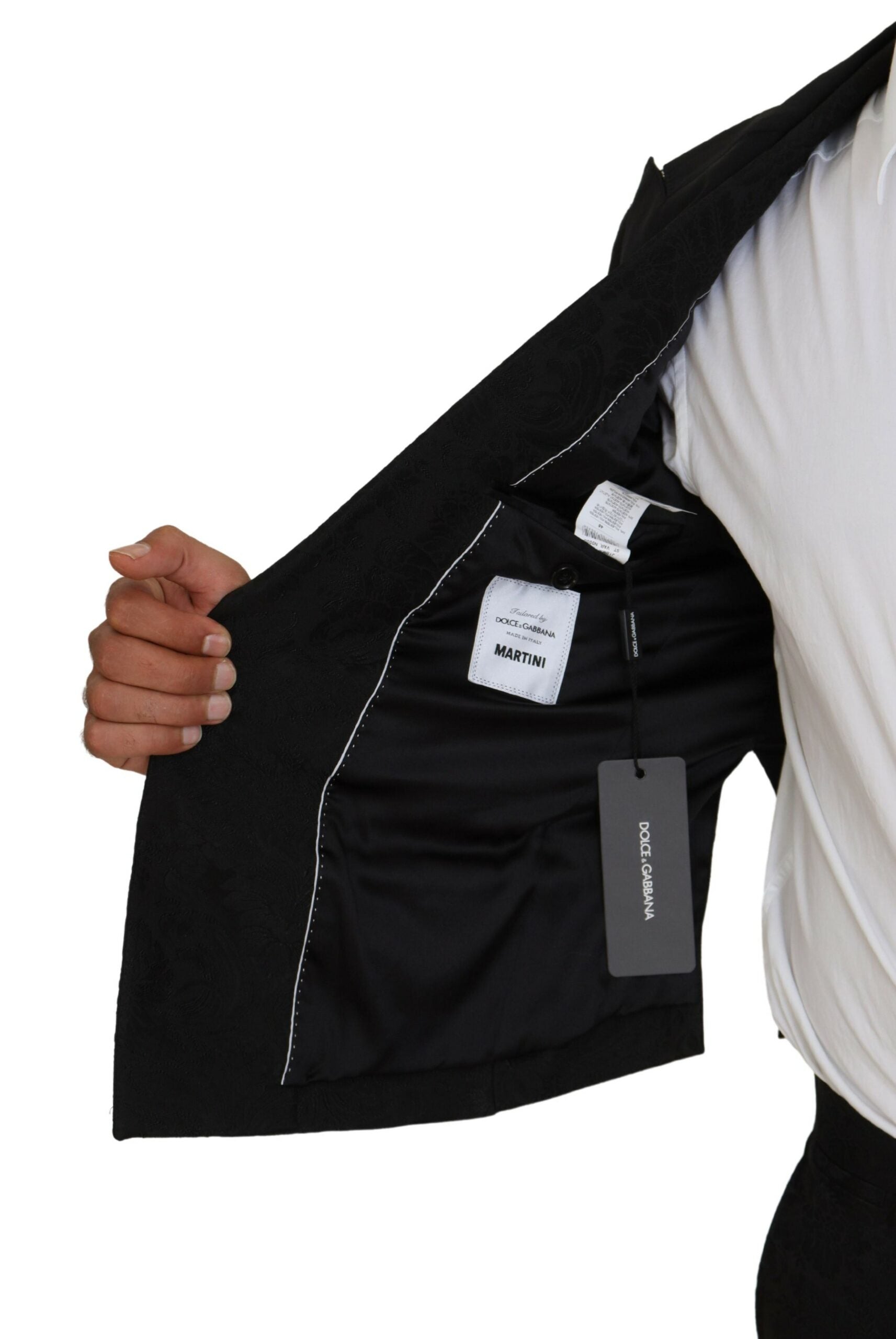 Dolce & Gabbana Black Polyester Men 2 Piece MARTINI Suit Dolce & Gabbana