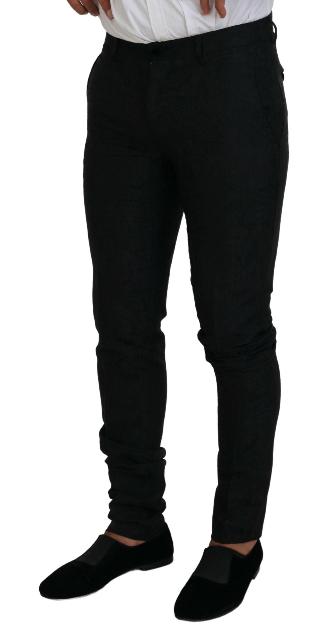 Dolce & Gabbana Black Polyester Men 2 Piece MARTINI Suit Dolce & Gabbana