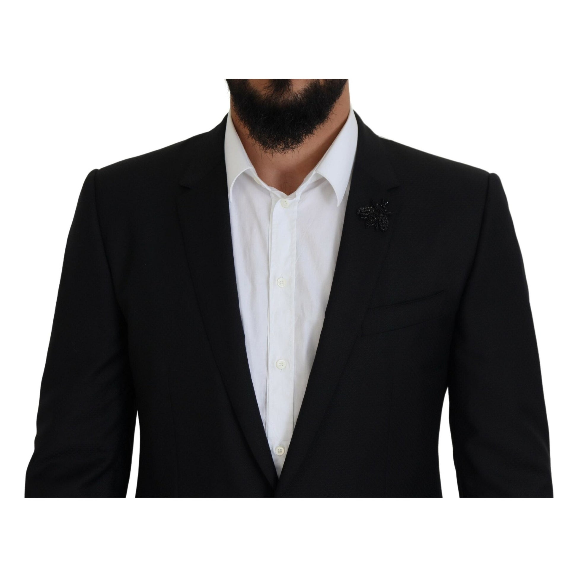 Dolce & Gabbana Black Single Breasted 2 Piece MARTINI Suit