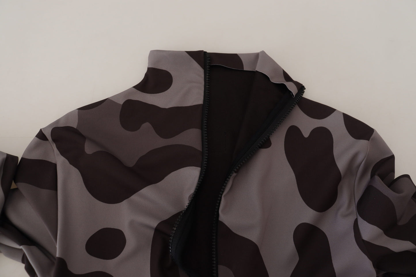 Dolce & Gabbana Gray Patterned Polyester Wetsuit Swimwear Dolce & Gabbana