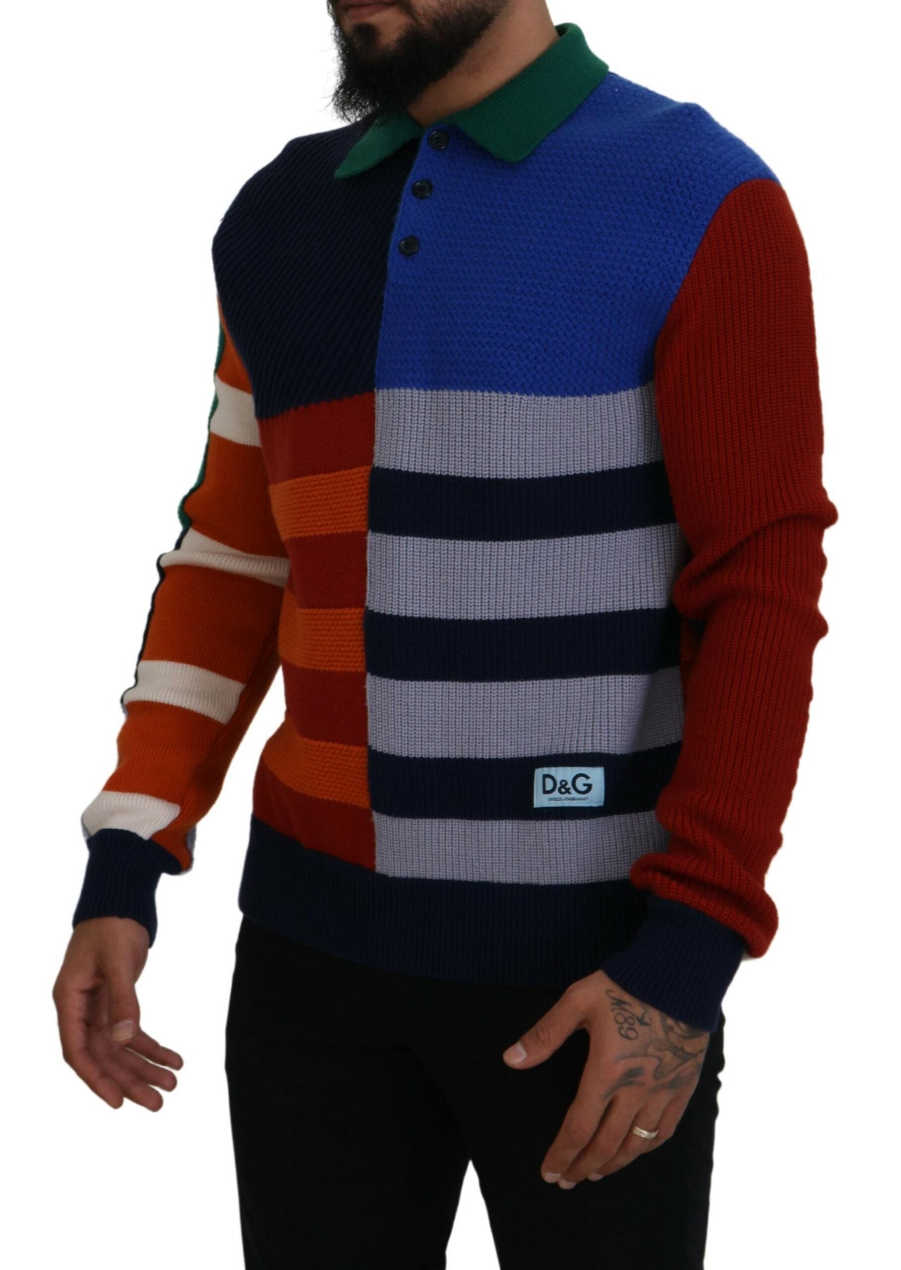 Dolce & Gabbana Multicolor Stripes Wool Pullover Sweater Dolce & Gabbana