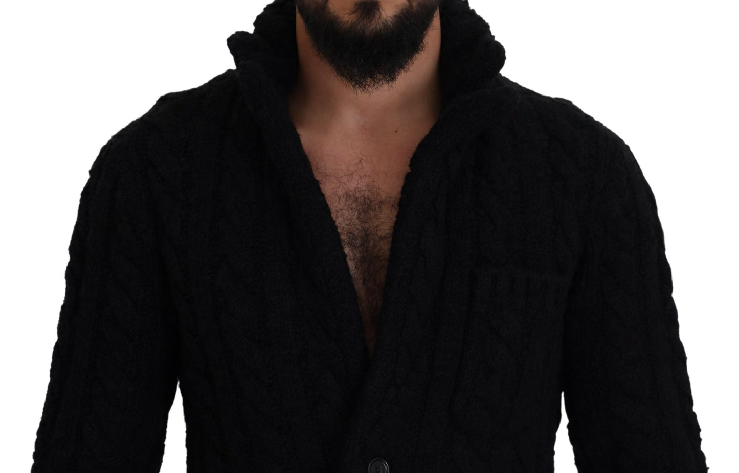 Dolce & Gabbana Black Wool Knit Button Cardigan Sweater Dolce & Gabbana