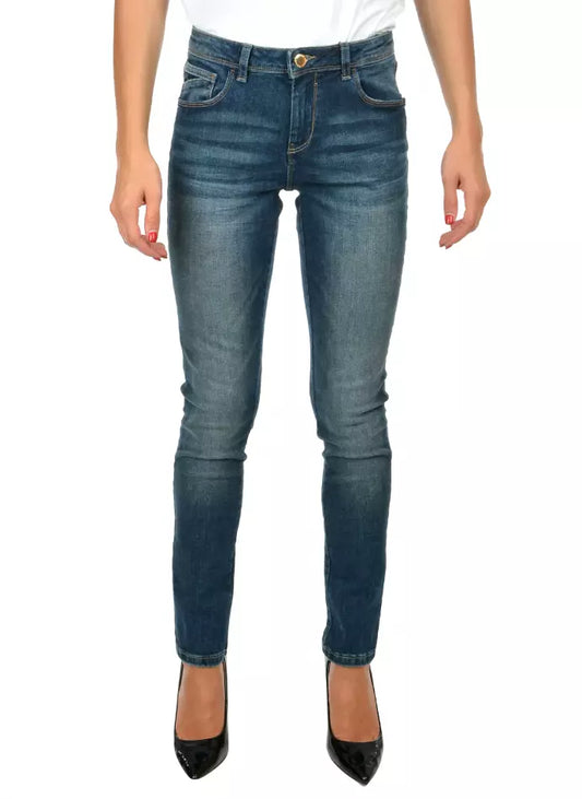 Yes Zee Blue Cotton Women's Skinny Jeans Yes Zee