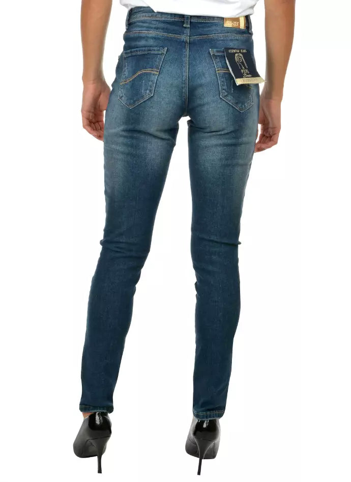 Yes Zee Blue Cotton Women's Skinny Jeans Yes Zee