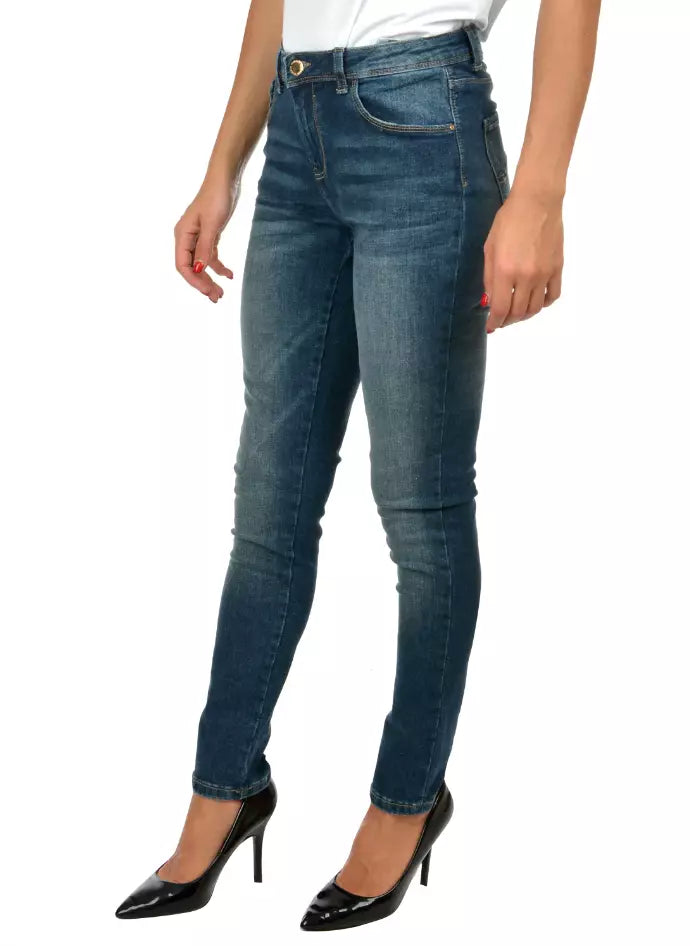 Yes Zee Blue Cotton Women's Skinny Jeans Yes Zee