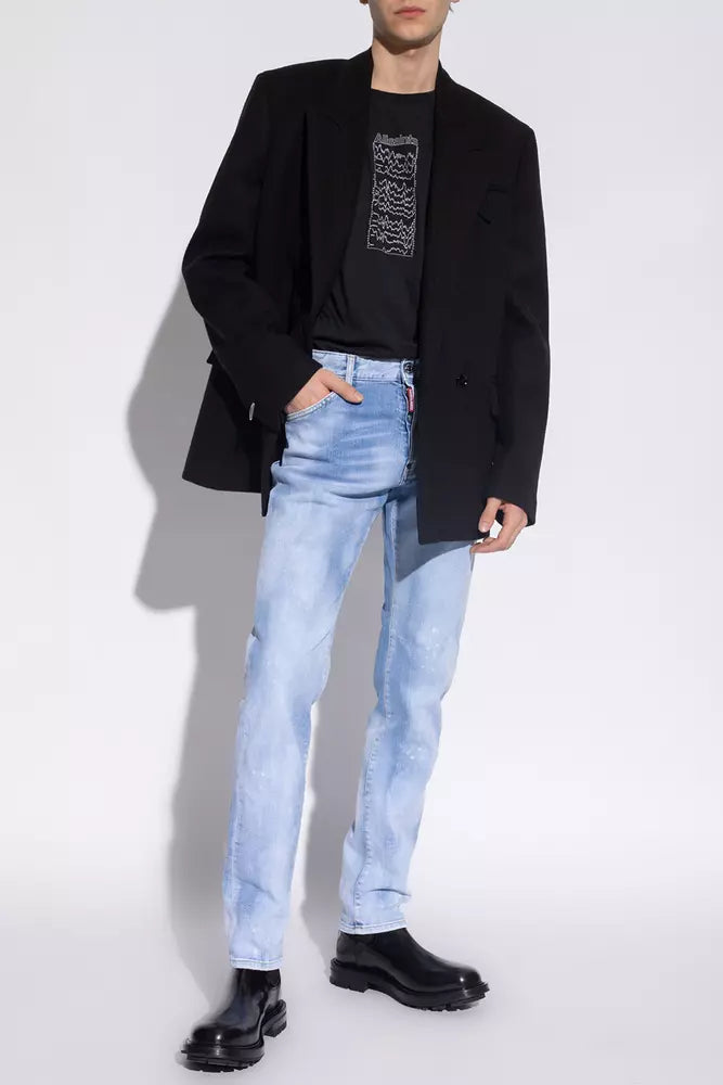 Dsquared² Light Blue Cotton Men Jeans Dsquared²