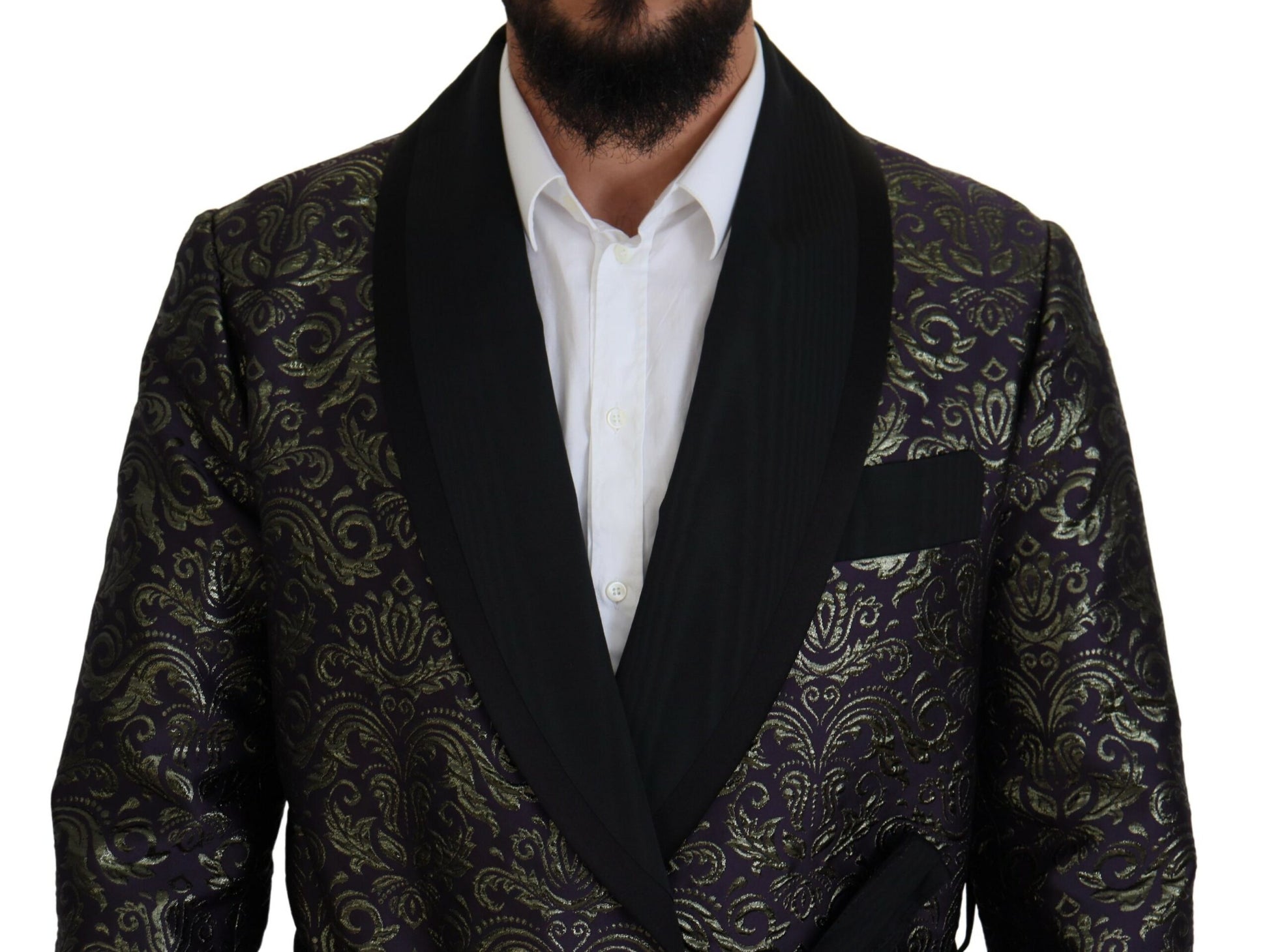 Dolce & Gabbana Gold Purple Baroque Jacket Blazer Robe Dolce & Gabbana