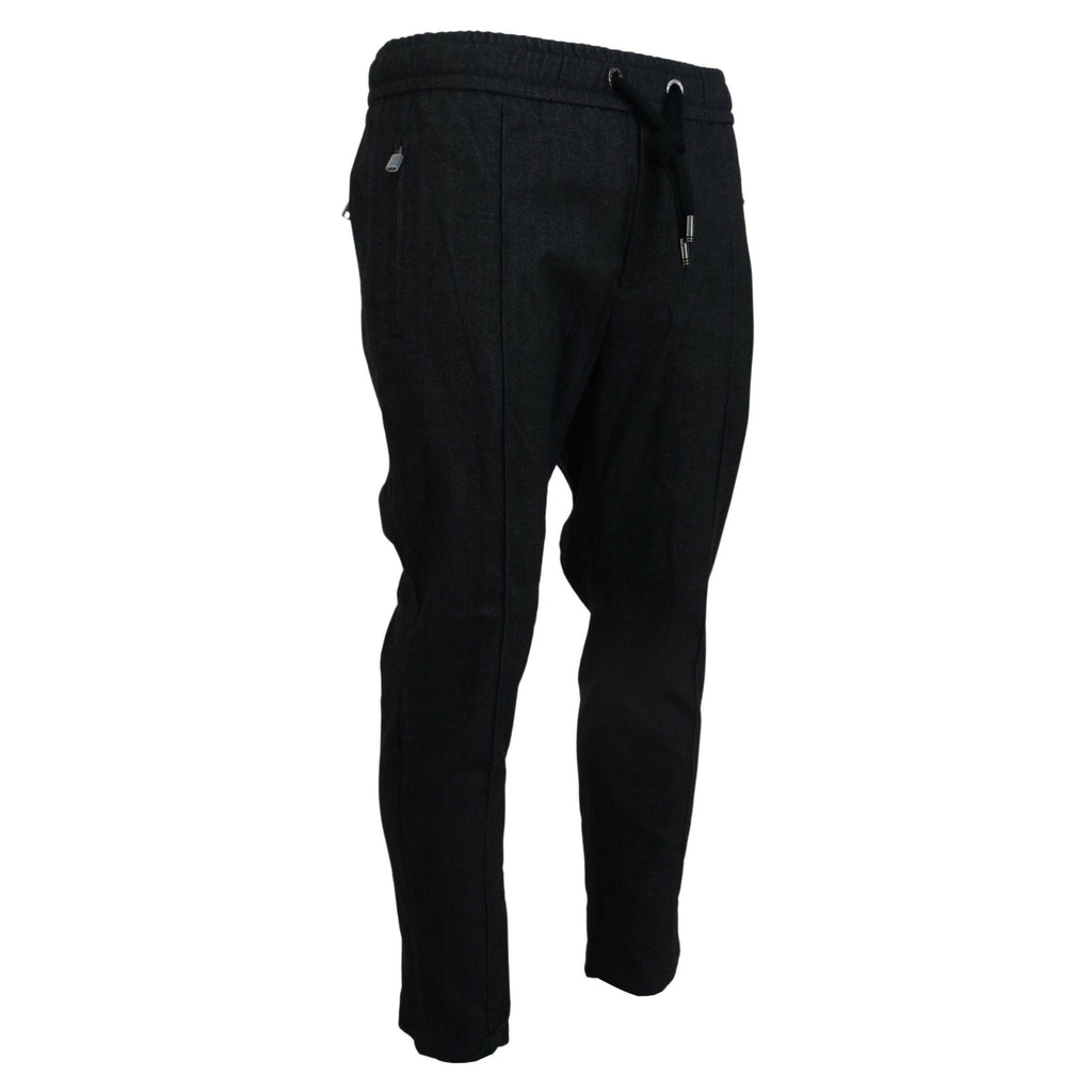 Dolce & Gabbana Grey Cotton Tapered Cotton Pants
